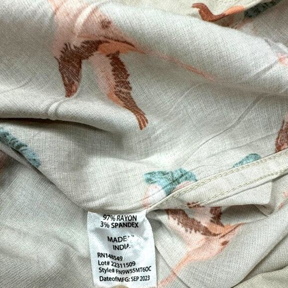 NWT!!! Free Planet Mens, Short Sleeve,Flamingoes, Flowers, MSRP 50, Mens L - Picture 8 of 11